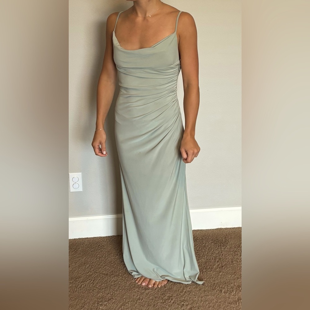 AZAZIE BERYL Agave Fitted Luxe Knit Dress Sage Green dress